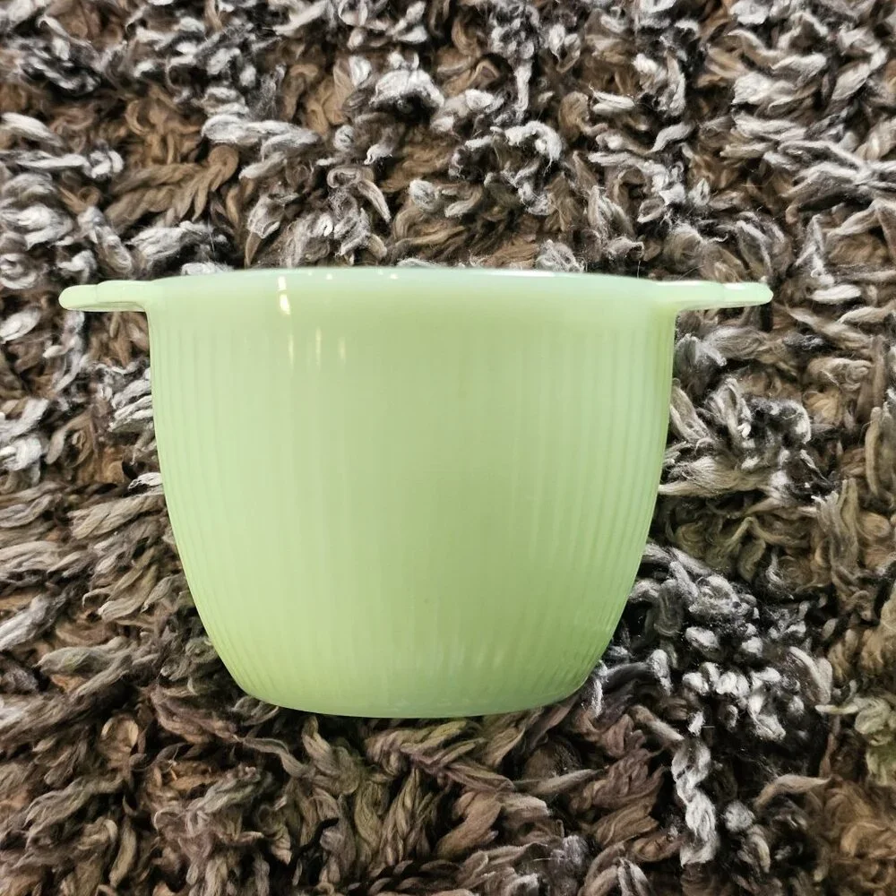 Jadeite Jadite Unmarked Jane Ray Creamer and Sugar‎ Green Retro Missing Lid
